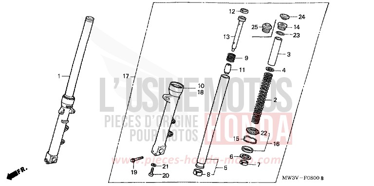 GABEL, VORNE von CB Seven Fifty SCHWARZ (NH1) von 1997